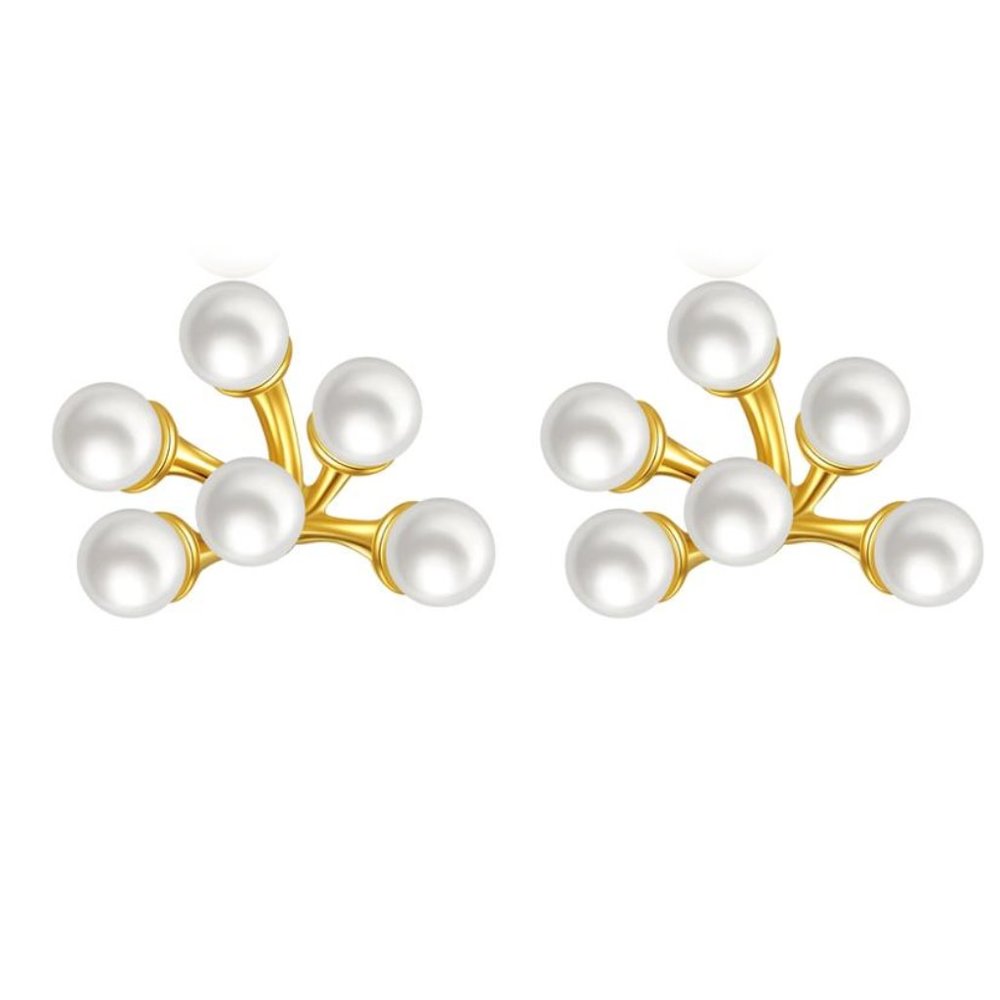Dainty 925 Sterling Imitation Pearl Stud Earrings